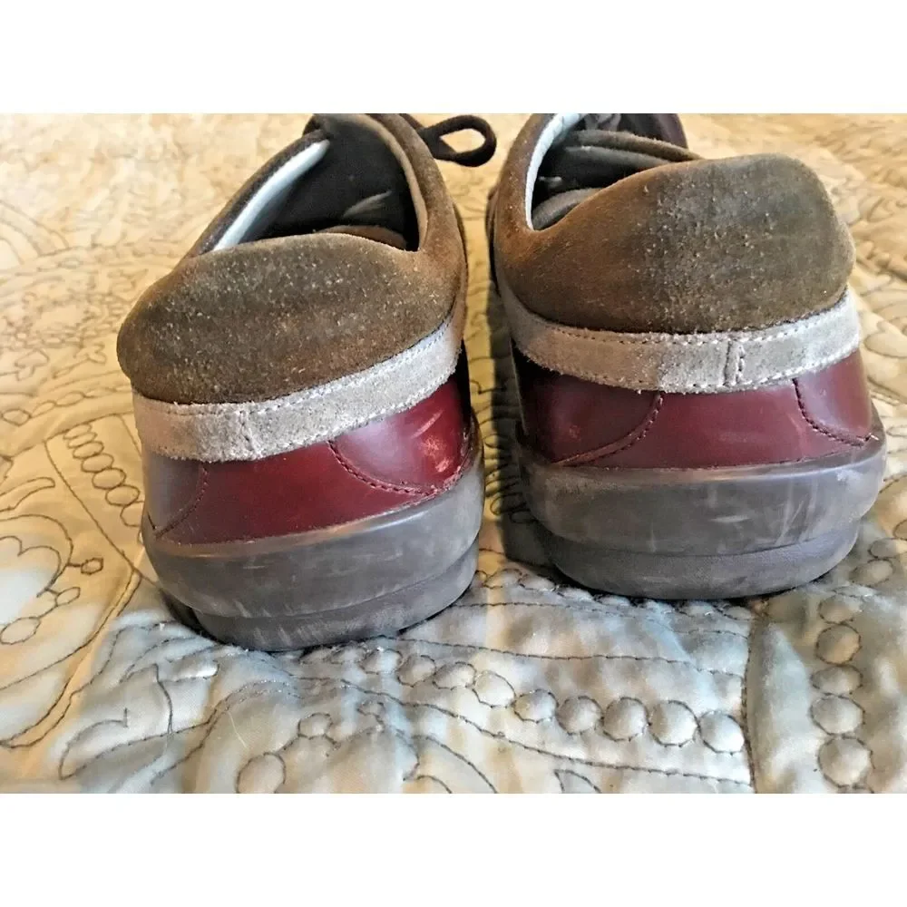 Men's Kenneth Cole Seeing Stripes Burgundy‎ Leather Fashion Sneakers Size 9 1/2M
